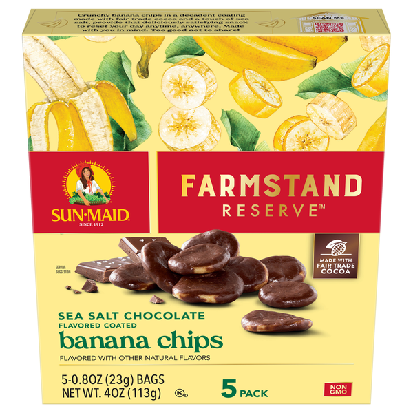 Sun-Maid Sea Salt Chocolate Flavored Coated Banana Chips 5-Count