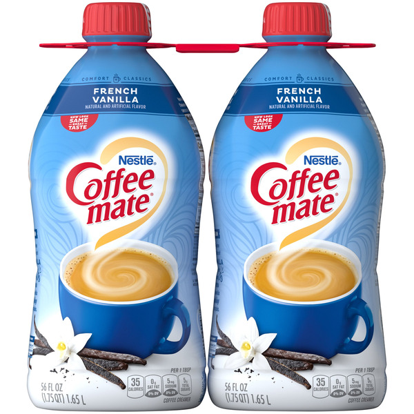 Coffee-mate Creamer, French Vanilla, 2 x 56 oz