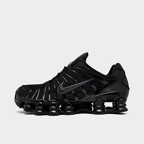 Nike Men's Shox TL Casual Shoes, Size 11.5 - Black, Metallic Hematite & Max Orange