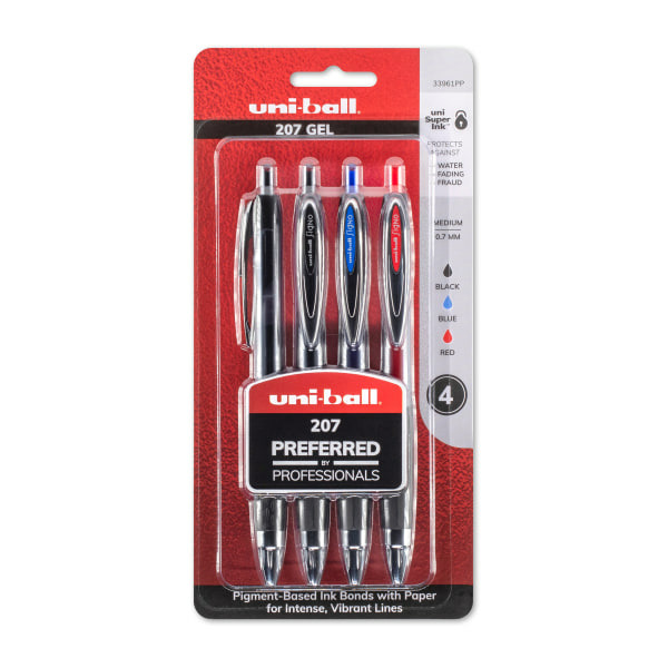 Uni-ball 0.7mm Medium Point 207 Retractable Gel Pens