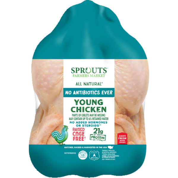 Sprouts Whole Young Chicken In Bag No Antibiotics Ever Same-Day