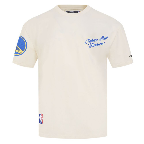 Pro Standard Men's Golden State Warriors Script Drop Shoulder T-Shirt, M - Off White
