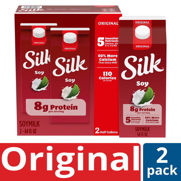 Silk Soy Milk, Original, Dairy Free, Gluten Free, Delicious Vegan