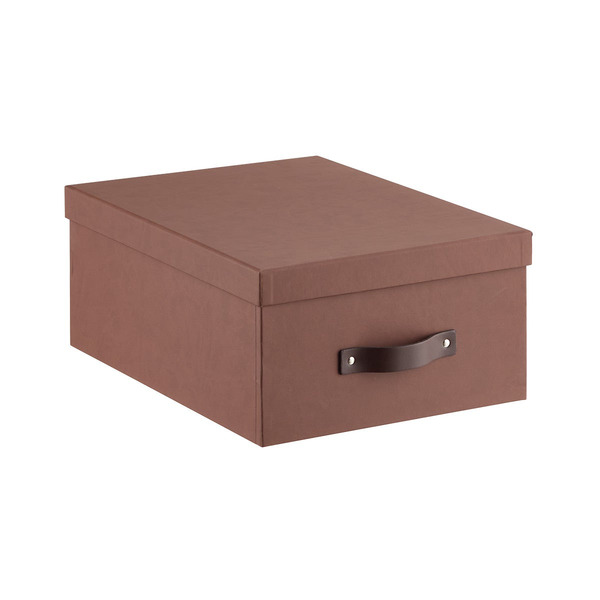 Bigso Box Of Sweden Shirt Storage Box, 15-3/8 x 11-1/4 x 6-5/16 in - Leather Brown