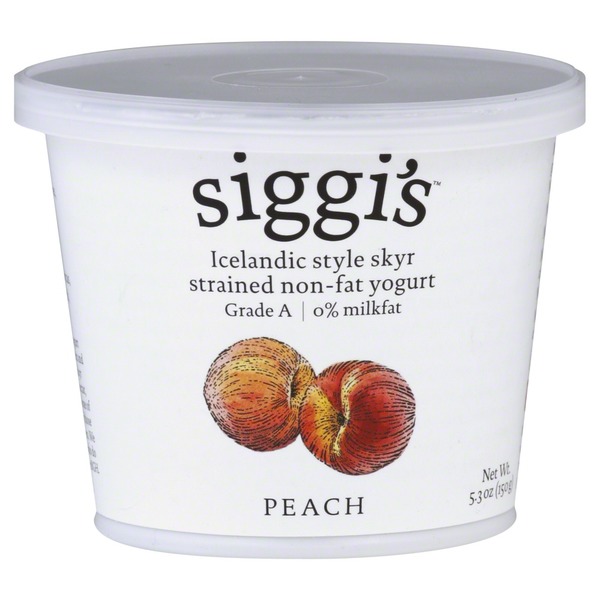 Siggi's Strained NonFat Peach Icelandic Style Skyr Yogurt from Zabar's Instacart