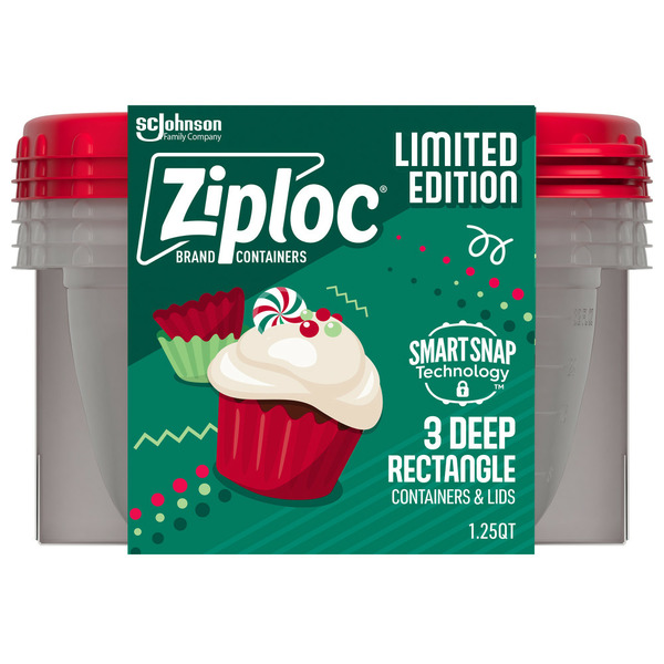 Ziploc Holiday Deep Rectangle Containers Limited Edition Same-Day