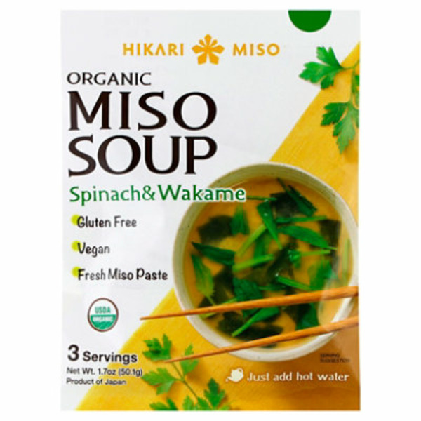 Hikari Miso Miso Soup, Organic, Spinach & Wakame