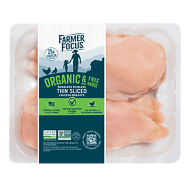 Farmer Focus Organic Halal Thin Sliced Chicken Breast