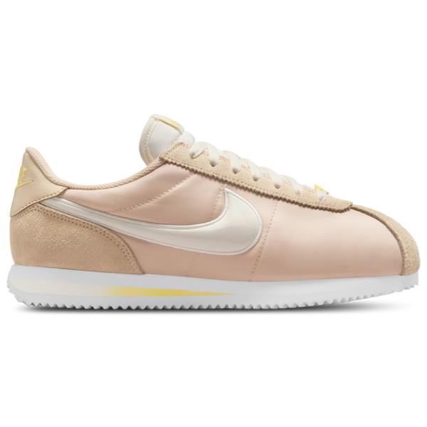 Nike Women's Cortez FL1 Shoes, Size 7 - Alabaster/Soft Yellow