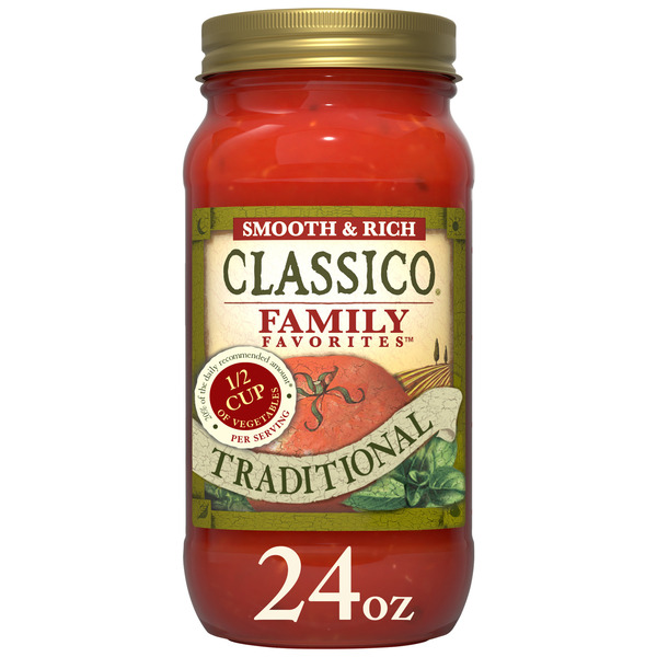 Classico Family Favorites Traditional Smooth & Rich Tomato Spaghetti Pasta Sauce