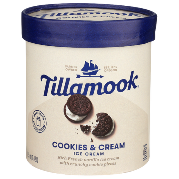 Tillamook Cookies & Cream Ice Cream Same-Day Delivery or Pickup