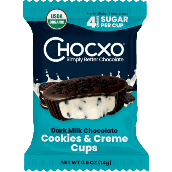 ChocXO Organic Dark Milk Chocolate Cookies & Creme Cup Same-Day