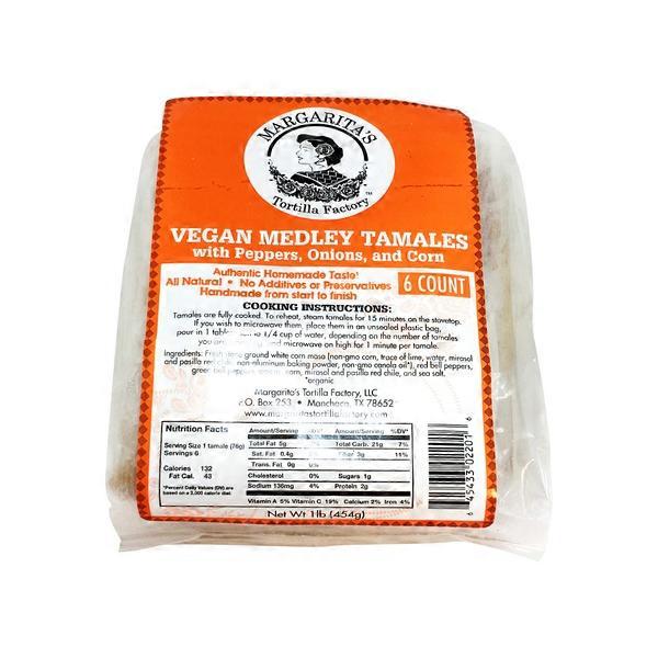Margarita's Tortilla Factory Frozen Vegan Medley Tamales (1 lb) Instacart