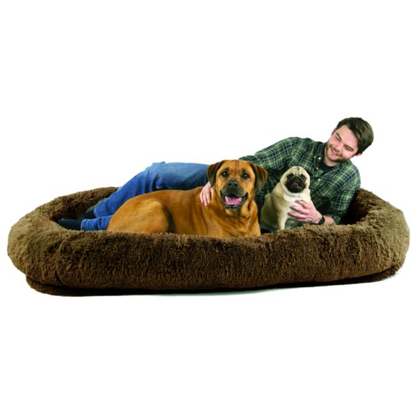 Play On Human Sized Pet Bed - Brown