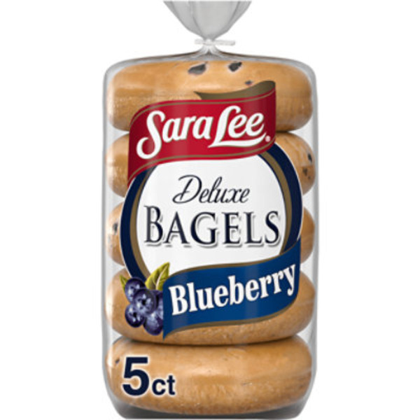 Sara Lee Deluxe, 5 ct, Blueberry, Bagels, Kosher, Fruit Bagels, 15 oz