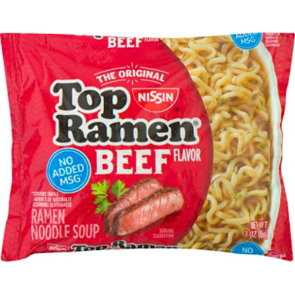 Nissin Top Ramen Beef Flavor Ramen Noodle Soup