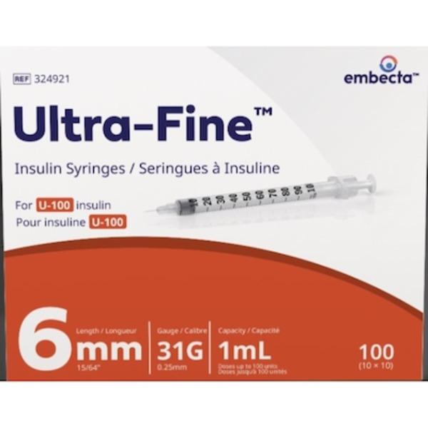 Shoppers Drug Mart Embecta Ultra-Fine 31 Gauge Insulin Syringes Same ...