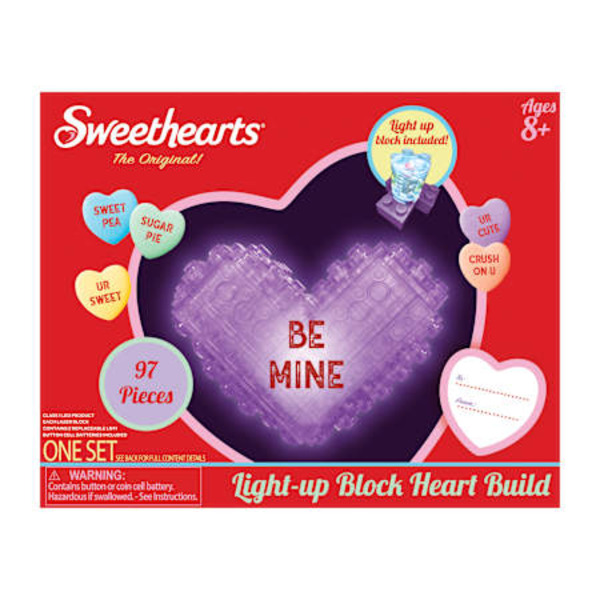 Sweethearts Light-Up Block Heart Build Set - Purple