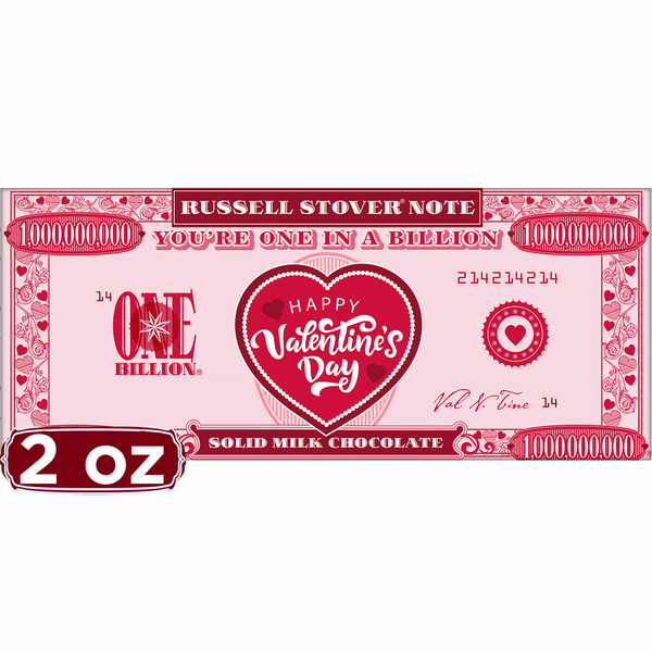 Russell Stover Valentine's Day Solid Milk Chocolate Bar Same-Day