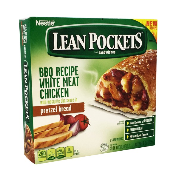 Lean Pockets Pretzel Bread Mesquite Bbq Chicken Stuffed Sandwiches from