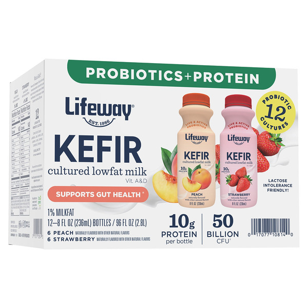 Kefir Cultured Low Fat Milk Variety Pack, 8 fl oz, 12-count