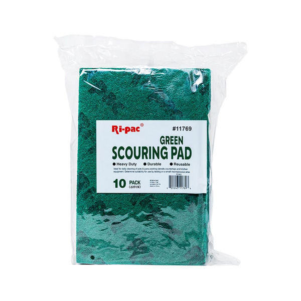 Heavy Duty - Green Scouring Pads - 10 Ct