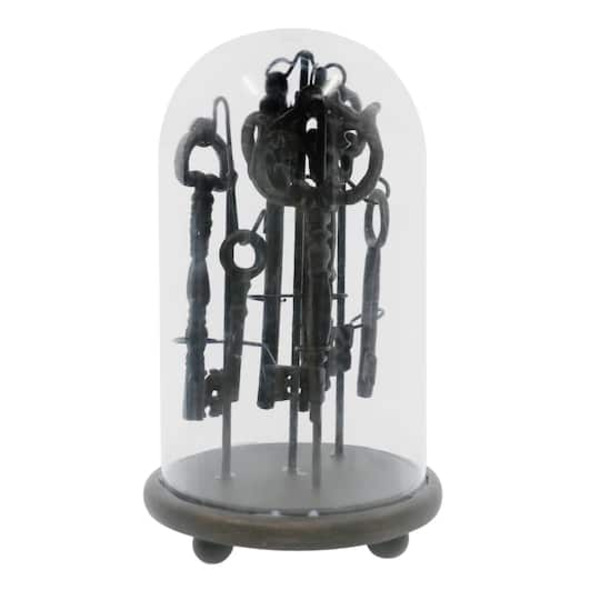 Ashland Skeleton Key Cloche Tabletop Décor