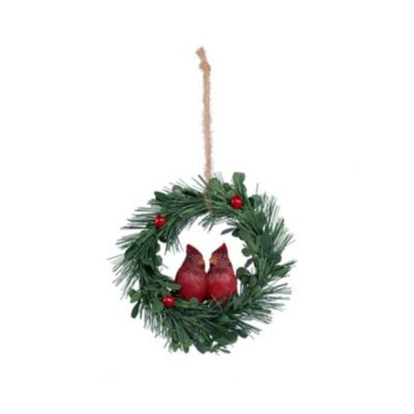 Red Shed Cardinal Bird Wreath Christmas Ornament, 5 in.