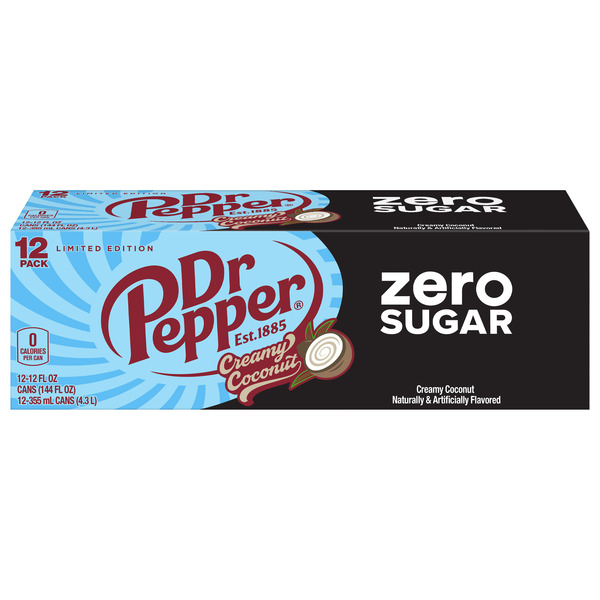 Dr Pepper Zero Sugar Creamy Coconut Soda Same-Day Delivery or