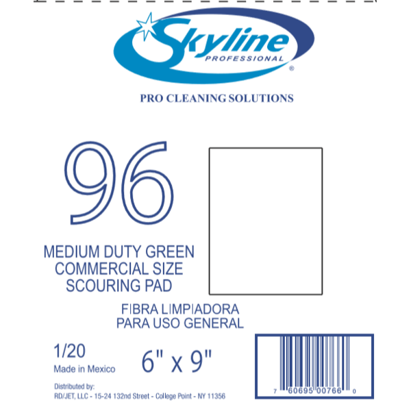 Skyline - Medium Duty Scouring Pads, 6x9 - 20 ct