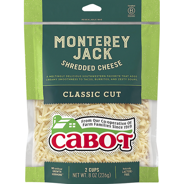 Cabot Cheese Monterey Jack Shredded Cheese (8 oz) Instacart