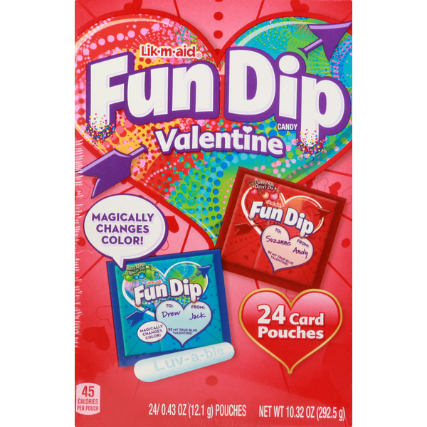 Wonka Fun Dip Candy, Valentine (24 each) Instacart