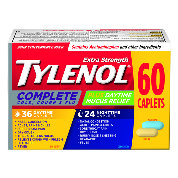 TYLENOL Complete Cold Cough & Flu Extra Strength Day & Night Relief Caplets