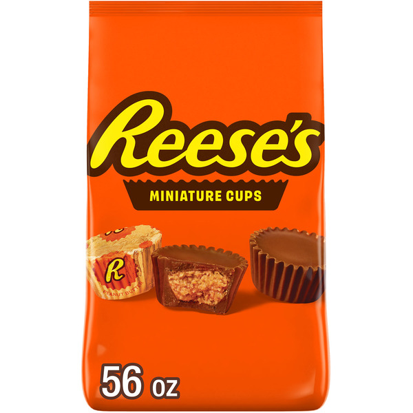 Reese's Miniatures Milk Chocolate Peanut Butter Cups, Candy Bulk Bag, 56 oz