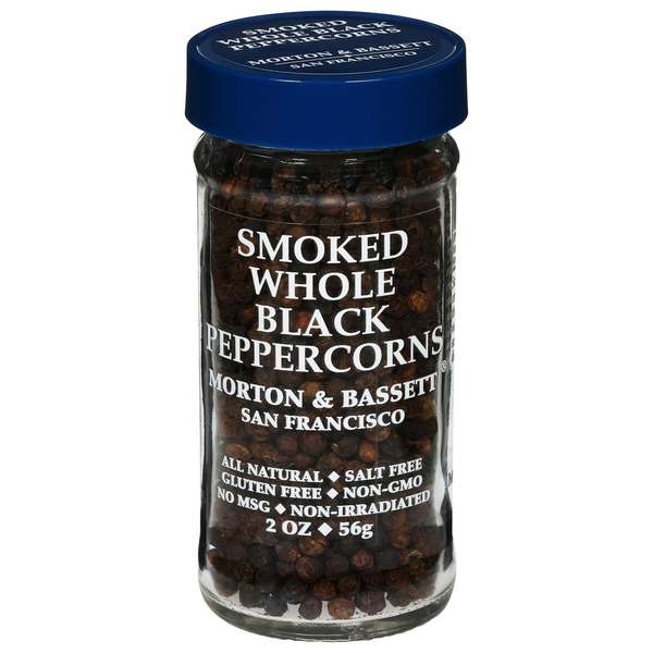 Morton & Bassett Spices Peppercorns, Smoked, Whole Black