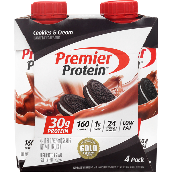 Premier Protein Protein Shake, Cookies & Cream, 4 Pack (4 each) Instacart
