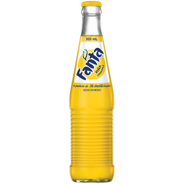 Fanta Pineapple Soda Glass Bottle