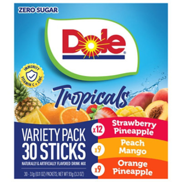 Dole Drink Mix Variety Pack Strawberry Pineapple/Peach Mango/Tropical Splash
