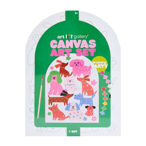 Art 101 Puppy Party Canvas Art Set, 9 x 12 in
