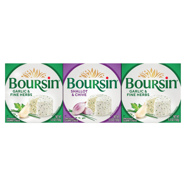 Garlic & Fine Herbs + Shallot & Chive Gournay Cheese Variety Pack, 3 x 5.2 oz