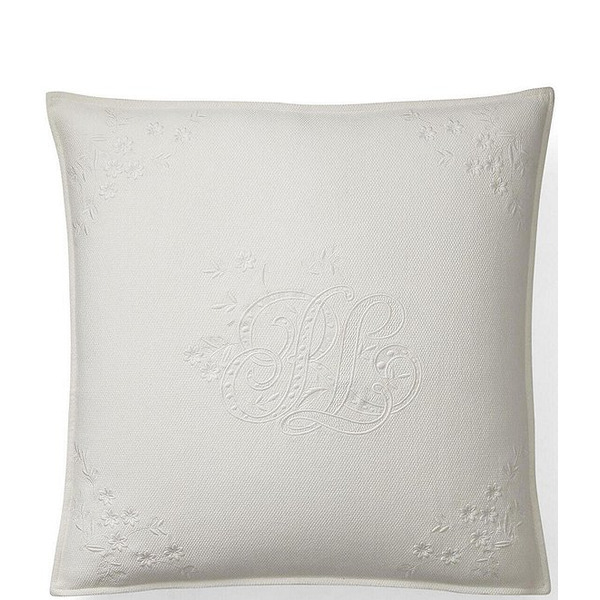 Ralph Lauren Elsie Collection Mia Embroidered Decorative Throw Pillow