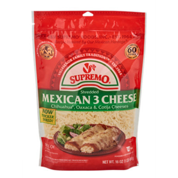V&V Supremo Mexican 3 Shredded Cheese