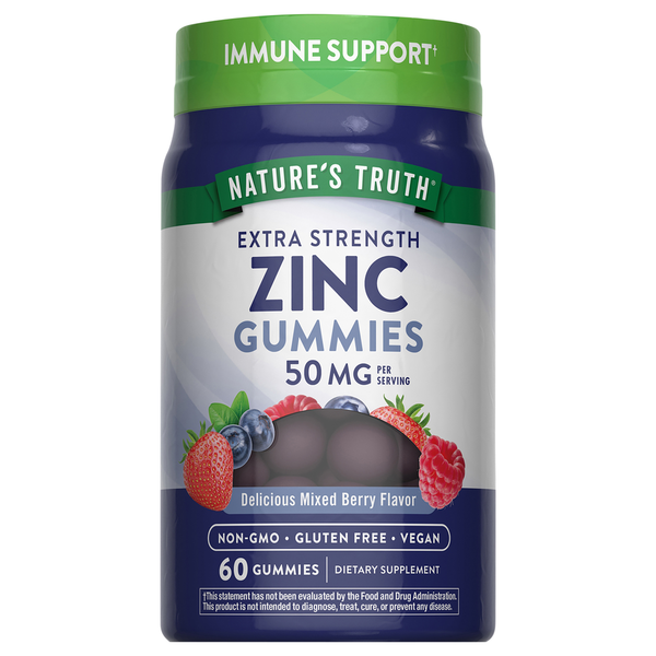 Nature's Truth Zinc, Extra Strength 50 mg Vegan Gummies Same-Day