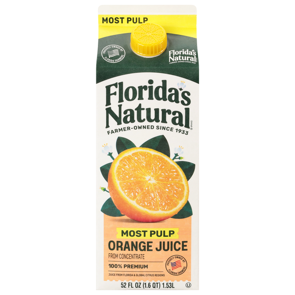 FLチ・ラ800パウチ12◯●シュガーページ●◯ Florida's Natural Most Pulp Premium Orange Juice Same-Day Pickup