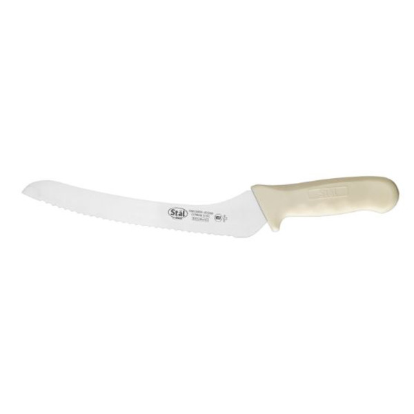 Winco - 9" Bread Knife, White PP Hdl, Offset, 18.25" x 4.94" x 1" - 1 Ct.