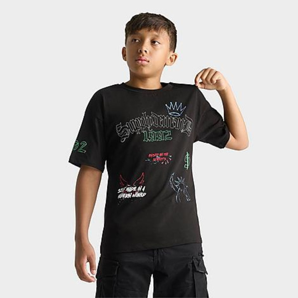 Supply & Demand Big Kids' Scratch T-Shirt, L - Black