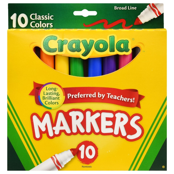 Crayola Markers, Nontoxic, Classic Colors, Broad Line