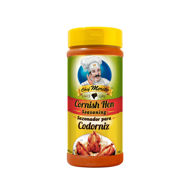 Chef Merito Cornish Hen Seasoning, Sazonador para Codorniz