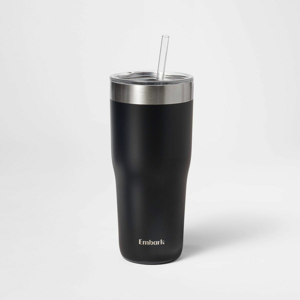 Target Embark Stainless Steel Straw Tumbler - Black Same-Day Delivery ...