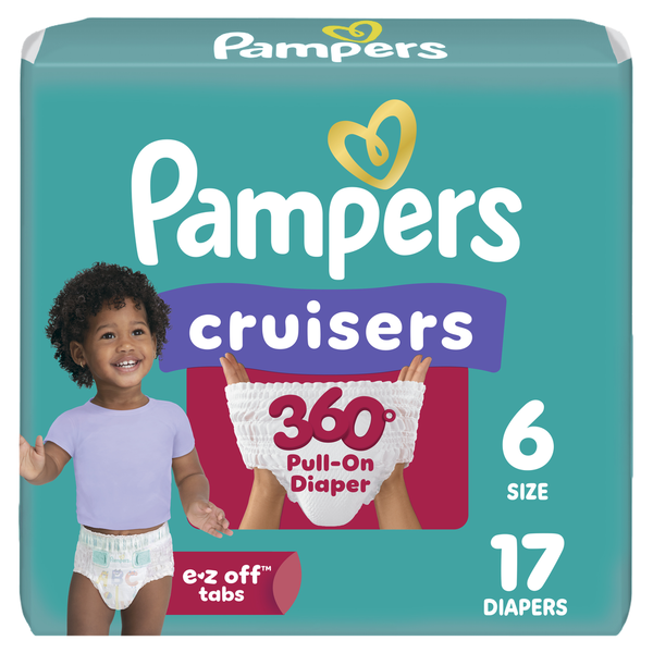 Pampers Cruisers 360 Pull-On Diapers, Size 6 (35+ lbs)